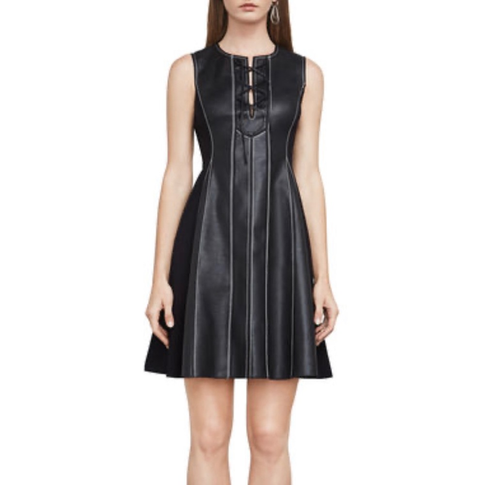 BCBGMAXAZRIA Jolee Faux-Leather Dress NEW, SIZE XS